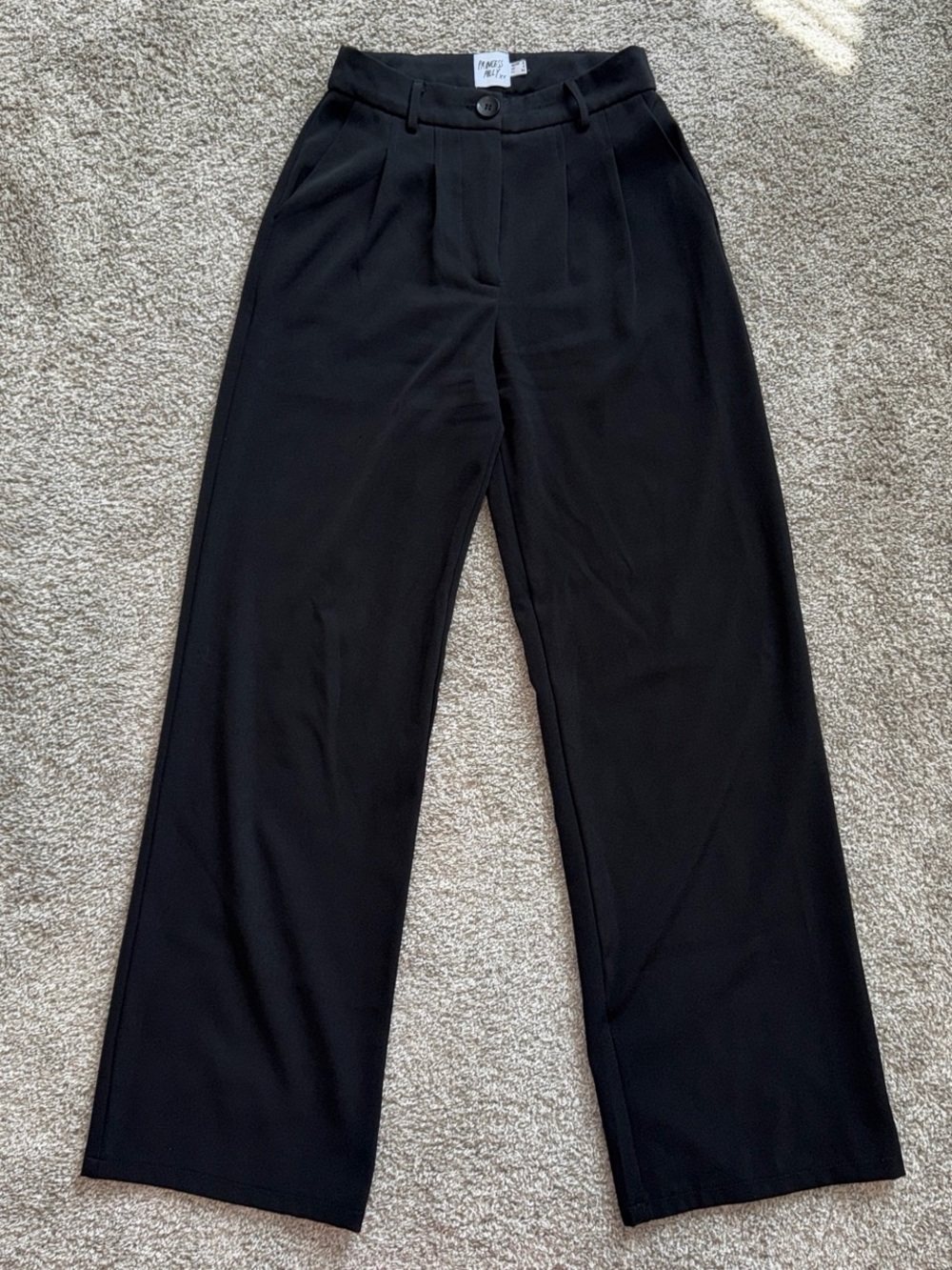 Princess Polly Black High-Rise Wide-Leg Trousers